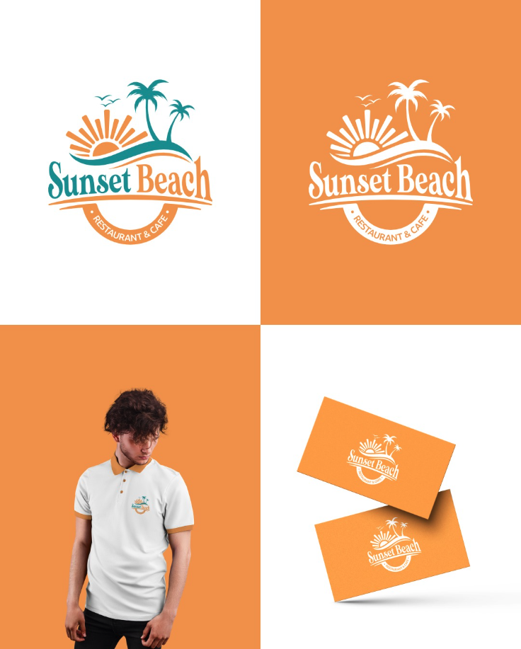 Sunset Beach Restaurant Logo Tasarımı