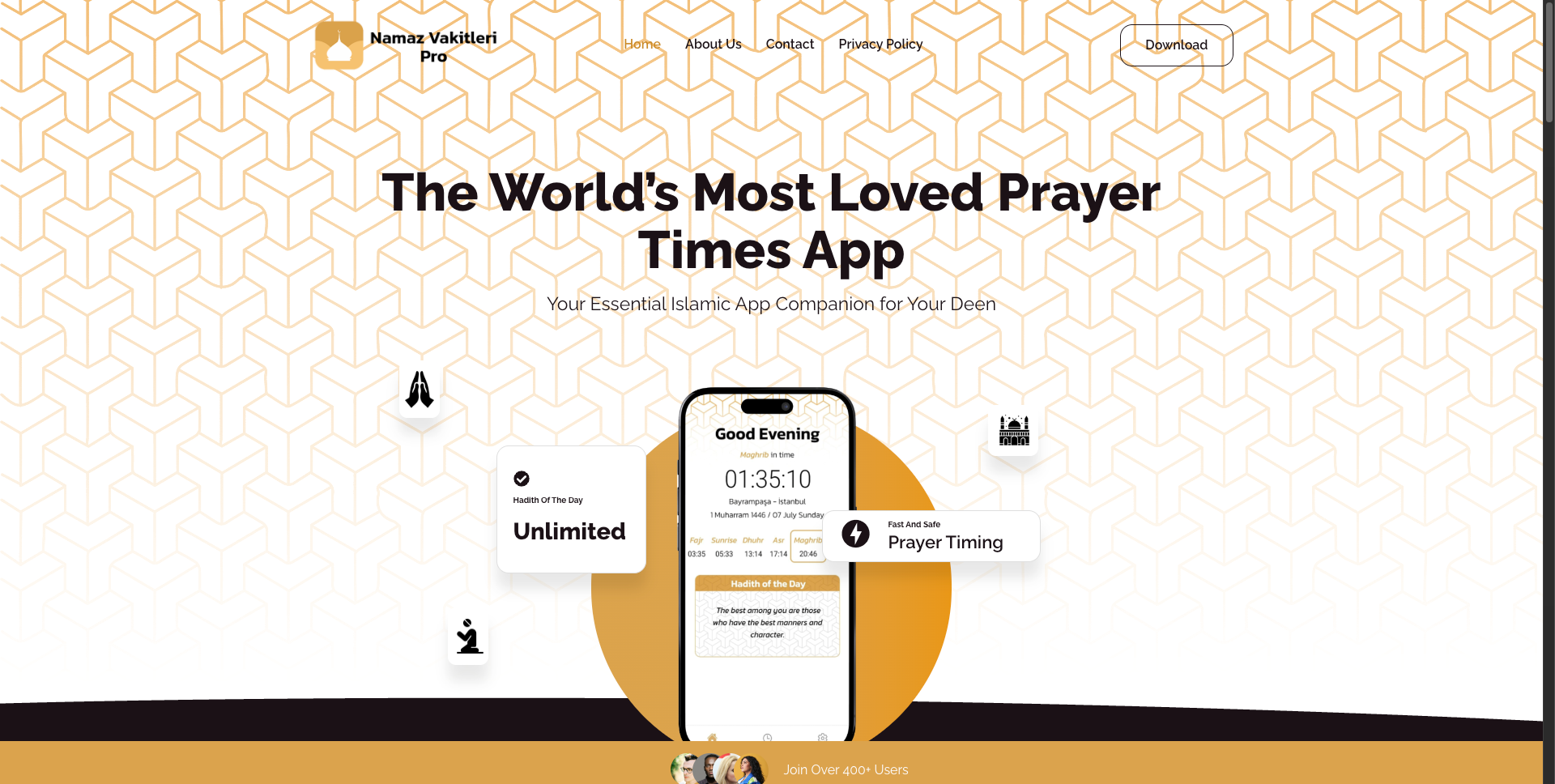 Namaz Vakitleri Uygulaması Web Sitesi